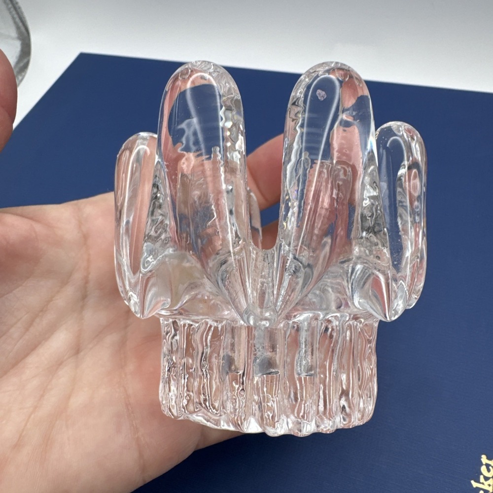 Vintage Kosta Boda Taper Candle Holder Sunflower Glass MCM Scandi Goran Warff - Picture 7 of 10